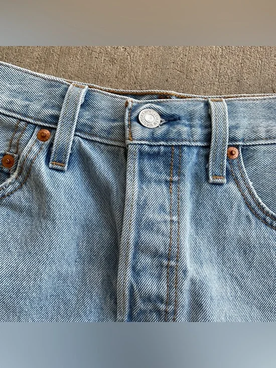 Levi's Women's Icon Skirt in a light-wash blue denim. - Picture 6 of 8